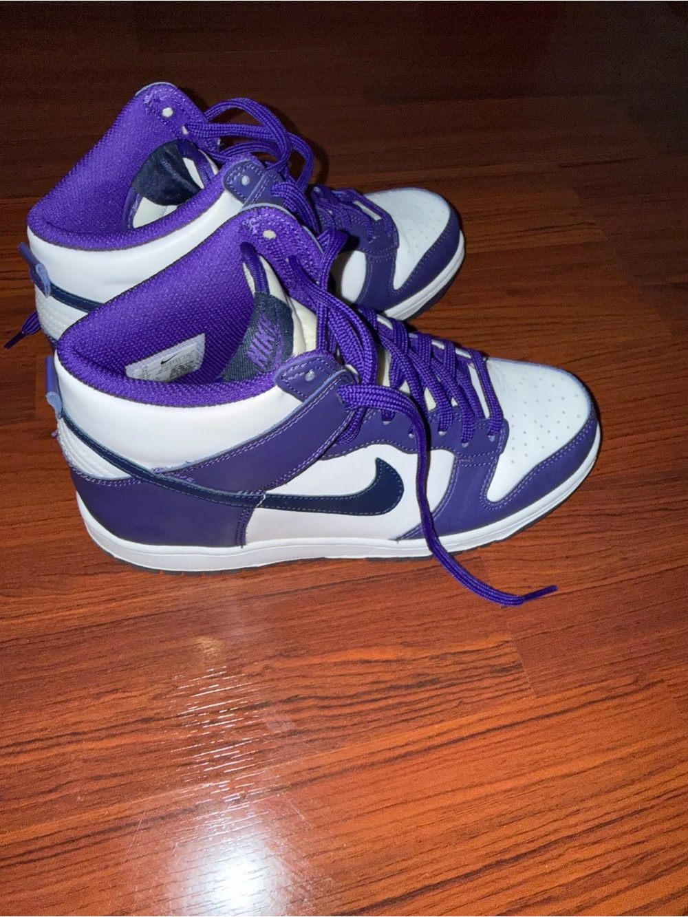 Nike Kids Purple and White High-Top Sneakers